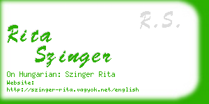 rita szinger business card